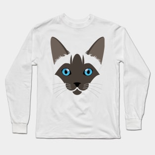 Siamese cat face Long Sleeve T-Shirt